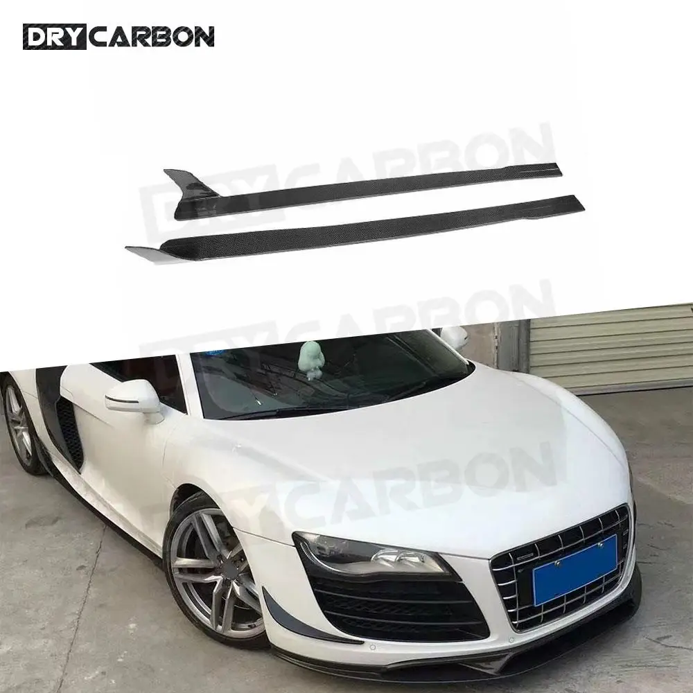Gonna Laterale In Fibra Di Carbonio Extension Rocker Panel Body Kit Lip Splitter Per Audi R8 2008-2015 Gonna Laterale Paraurti Grembiule Body Kit