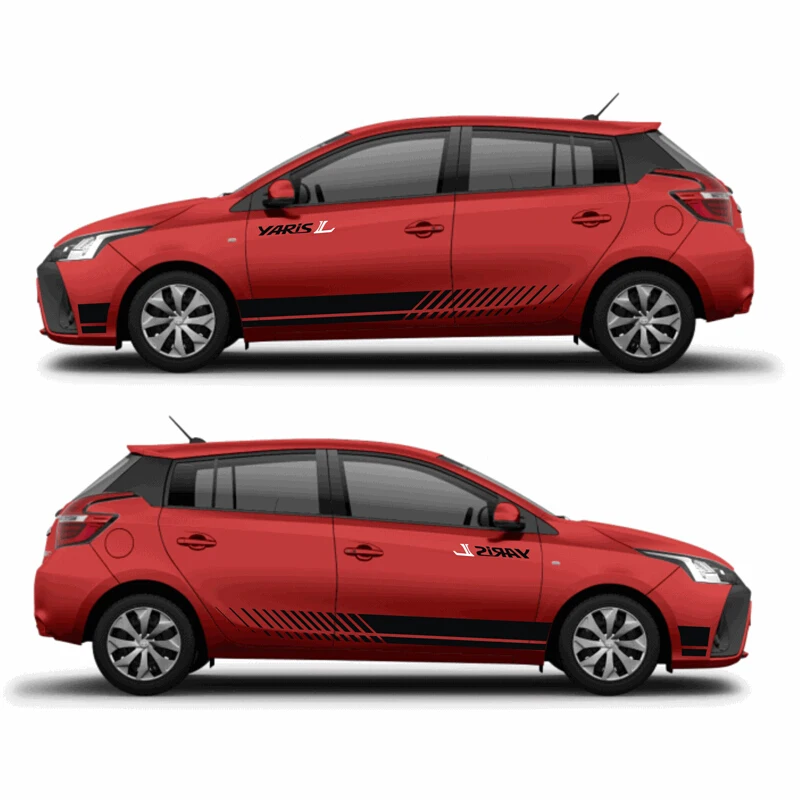 Спортивные полосы наклейки для автомобиля для TOYOTA YARIS 13-18 автомобиль обе стороны тела Спорт авто наклейки