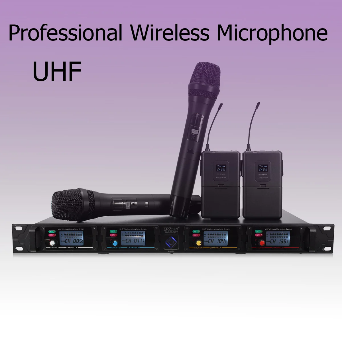 

4 Channel LCD Display In Ear Monitor UHF Wireless System 4 Transmitter+Receiver Monitoring Professional for Stage Performance