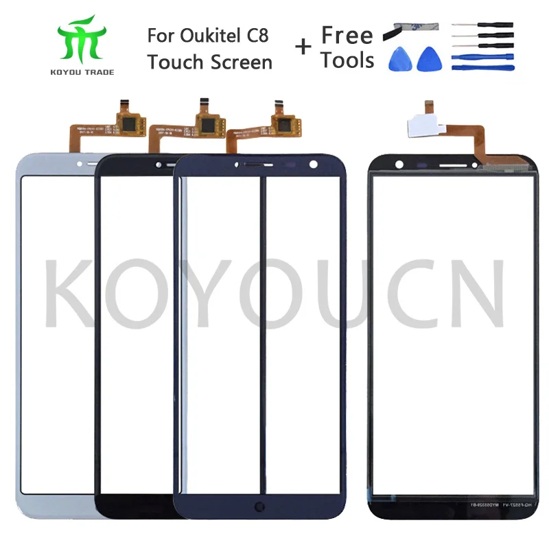 

Original Quality Sensor For Oukitel C8 Touch Screen Touch Screen Digitizer Glass Panel Touch Without LCD Replacement Parts+Tools
