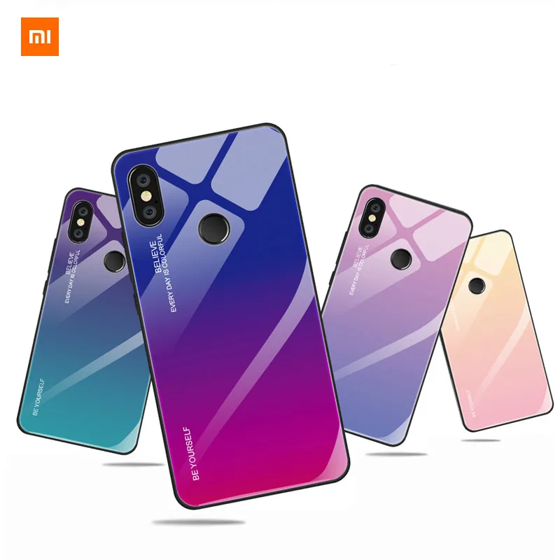 

Gradient Tempered Glass Cover For Xiaomi Redmi Note 7 5 6 Pro 6A Case For Xiaomi Mi 8 A2 Lite A1 Mi8 Mi6X Mi5X Pocophone F1 Case