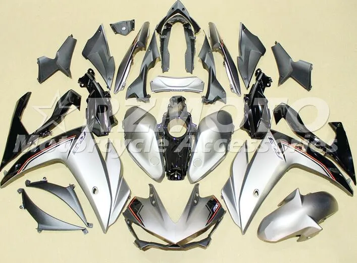 Качество OEM Новое впрыска ABS Полный комплект обтекателя, пригодный для YAMAHA R3 R25, 14, 15, 16, 17, изготовленный на заказ Серый, матовый