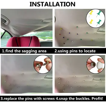 

Beige Car roof Buckle Rivets Sagging Headliner Fix Snap Accessory Parts