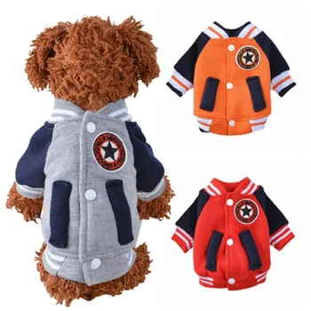 

Autumn Winter Puppy Dog Jacket Coat Warm Pet Sportwear Dog Clothes Doggie Korean Baseball Jersey for Small Dogs Cats