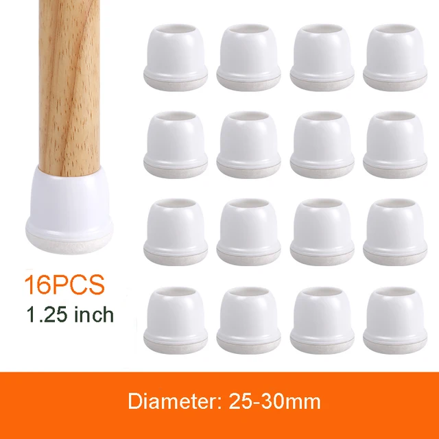 Transparent Table Chair Leg Protectors Caps Round Square for Furniture Foot Legs Cover Floor Protector with Wrapped Felt Bottom Fit leg DIA 25-30mm