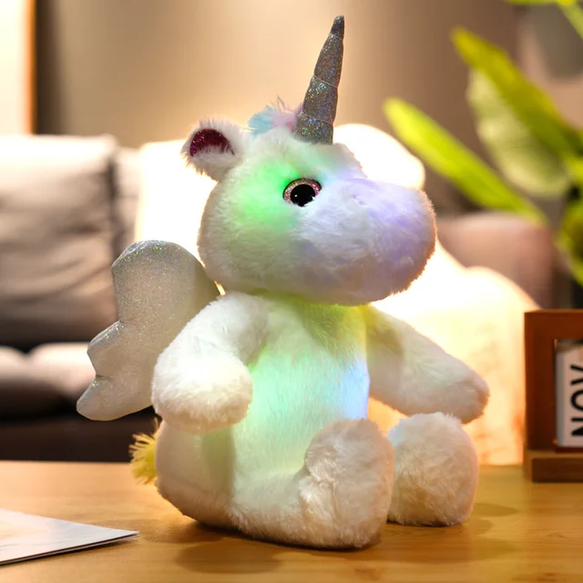 30cm Luminous Plush unicorn Toys Light Up LED Colorful Glowing Stuffed Animal Doll Kids Christmas Gift For Children Girls 4
