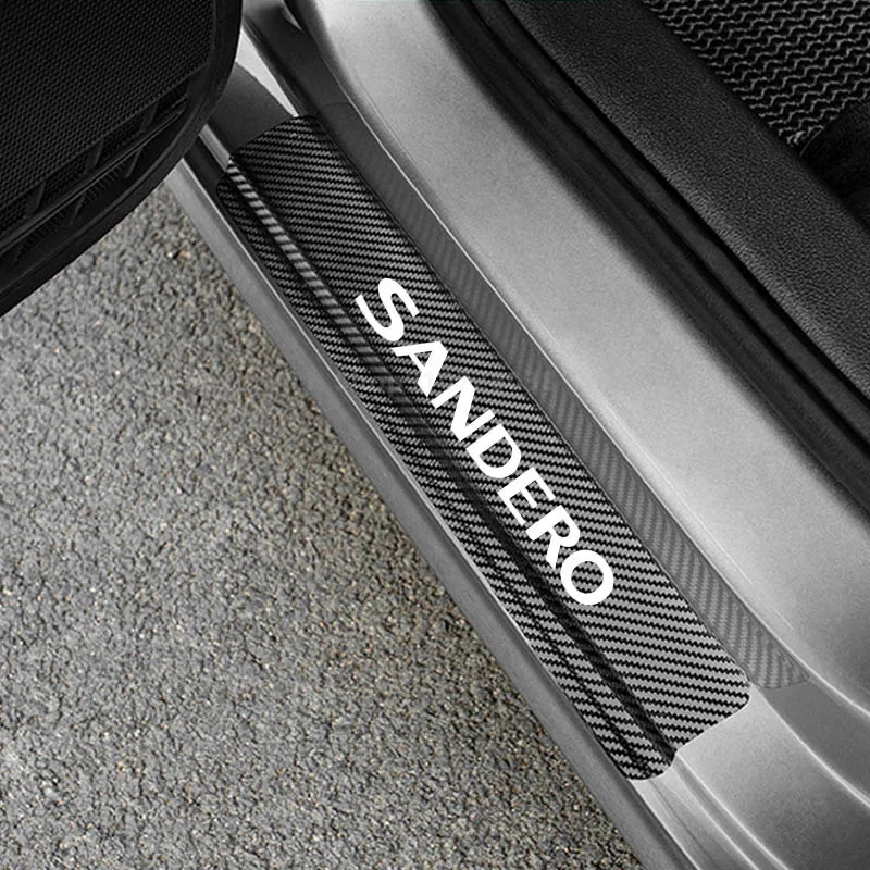 4 шт. порога гвардии протектор крышки бака наклейки для Renault Sandero Авто Запчасти