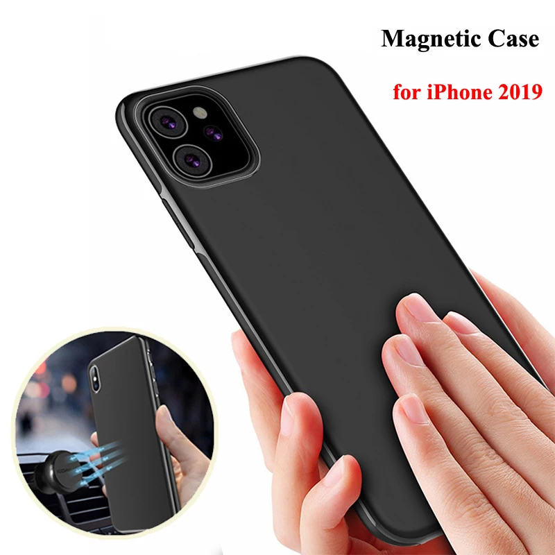Магнитный автомобильный чехол для iPhone 12 11 Pro Max XR XS X SE 2020 8 7 6 6S Plus мягкий матовый