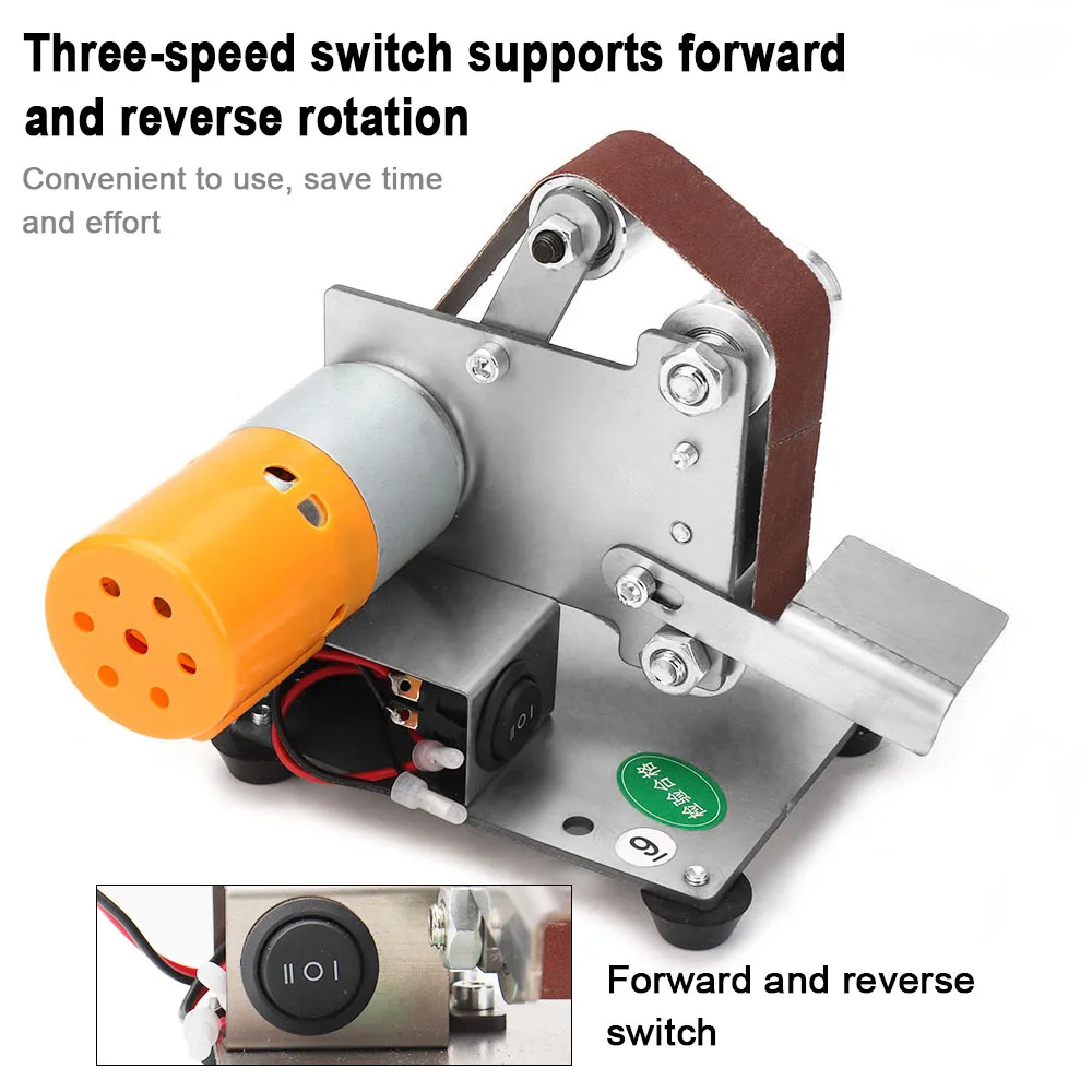 110V/220V Polishing Grinding Machine Mini Electric Belt Sander Cutter Edges Sharpener Multifunctional Grinder 7 Speed Adjustable 5