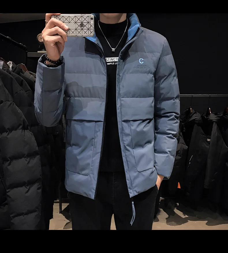 Cotton-padded Clothes MEN'S Coat Winter New Style Korean-style Trend Short Casual Slim Fit down Jacket Cotton-padded Clothe