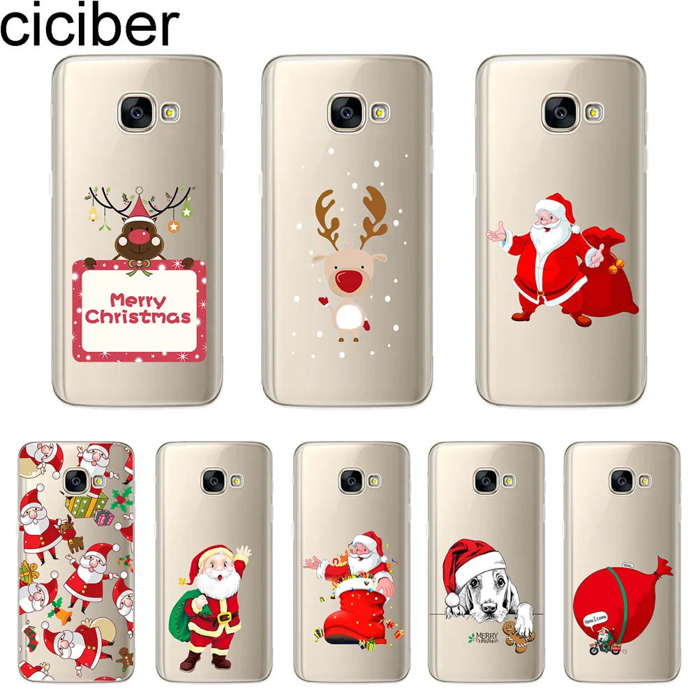 ciciber Cover For Samsung Galaxy A8 A7 A5 A6 A9 A3 2018 2017 2016 A6S Plus Star Phone Case Silicone TPU Merry Christmas Coque |