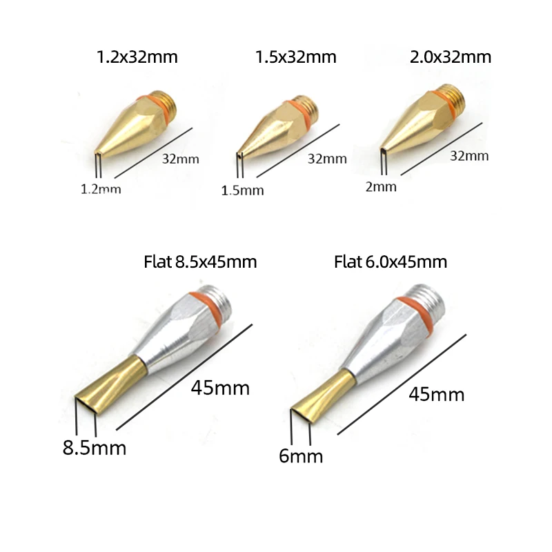Hot Melt Glue Gun Nozzle Copper 1mm/1.5mm/2mm/6mm Flat With Wrench 1Pcs/Lot