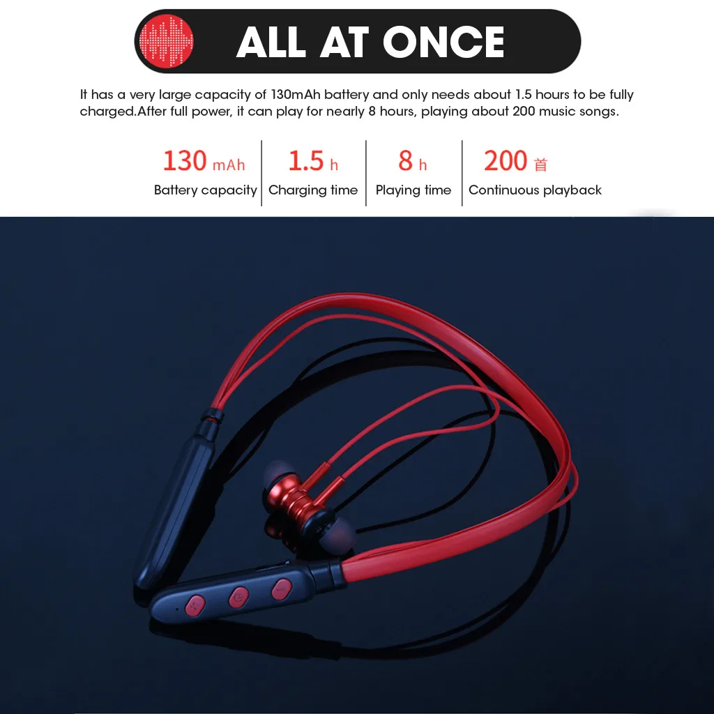 Модные маленькие Bluetooth наушники с лямкой через шею, металлические ушные раковины, спортивные гарнитуры, Ecouteurs Bluetooth