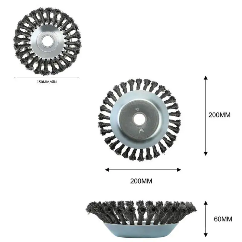 Универсальная щетка для сорняков вращательное соединение скрученный узел круговая, из стальной проволоки щетка дисковая трава резак садовые практичные аксессуары для полировки