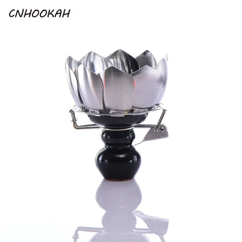 

CNHOOKAH Stainless Steel Ceramics Lotus Shape Hookahs Bowl Hookah Accessories Windproof shisha Charcoal Bowls Smoking Accessorie