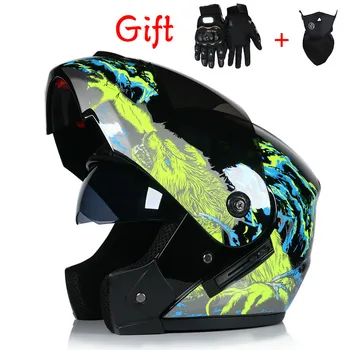 

Motorcycle helmet high quality flip helmet Abs full face helmet racing helmet point approved Double-face mirror full face helmet