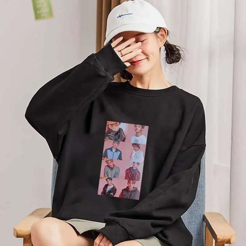 

Ateez Print Round Collar Sportswear Autumn Women Men Sweatshirt Sudadera Mujer Female Pullover Hooded Tops O Neck Long Sleeve