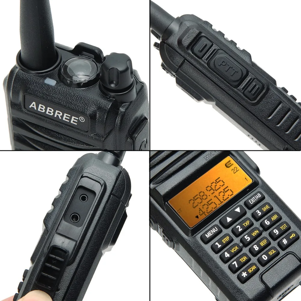 Abbree AR-F3 трехдиапазонная 8 Вт рация uhf vhf 220-260 МГц ветчина длинный диапазон ручной двухстороннее радио добавить тактические антенны UV-5R