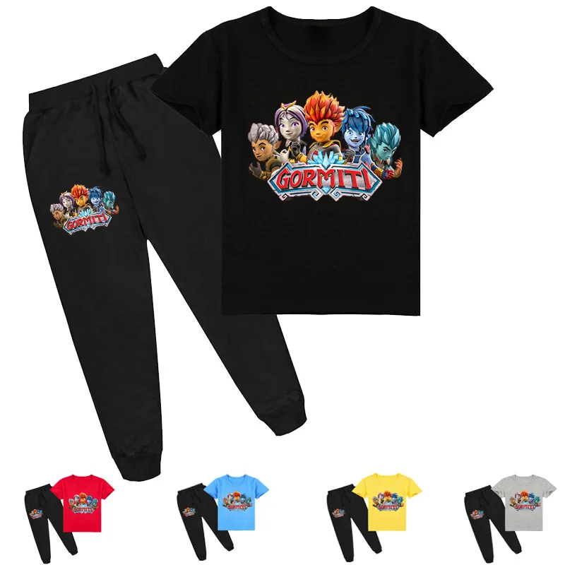 

2-16Y 2020 Summer Game Gormiti Clothing Set Baby Boys Sportsuits Kids Leisure T-shirt + Pants Jogging 2pcs Toddler Girls Outfits
