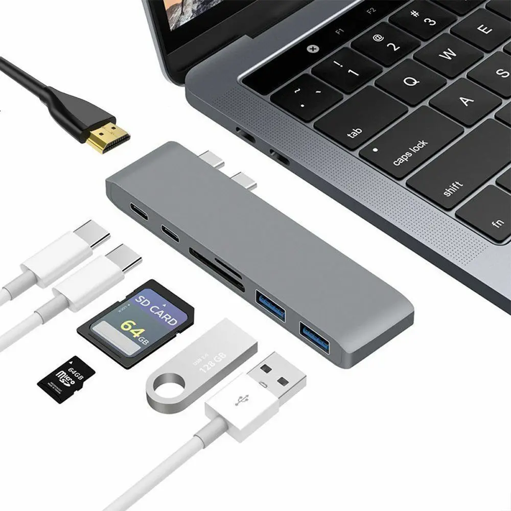 Usb-хаб type C to Multi 9 в 1 USB C HUB 3,0 HDMI адаптер док-станция для MacBook Pro 3 PC Компьютерные аксессуары USB-C разветвитель 3,0 концентратор