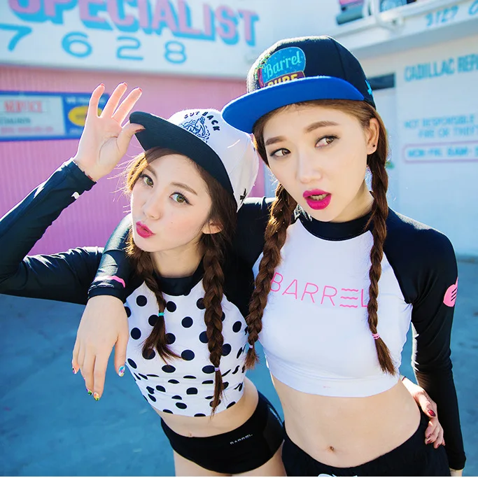 

2018 New Style Long Sleeve Sun-resistant Split Type Small Boxer Conservative Sports Underwire Small Bust Gathering Spa Resort Sw