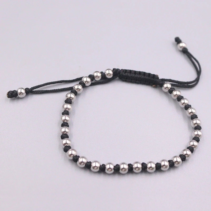 Bracelet cord, rubber and sterling silver, black, 3mm braided, 7 inches  with lobster claw clasp. Sold individually. - Fire Mountain Gems and Beads