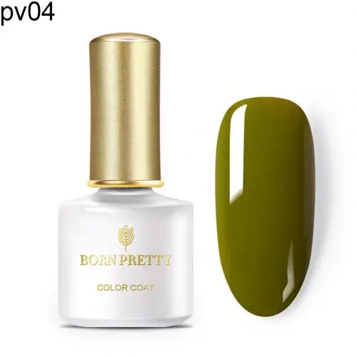 BORN PRETTY soak off базовый гель верхнее покрытие гель лак для ногтей гель лак 6 мл оливковый зеленый серия фототерапия лак для ногтей - Цвет: PV04