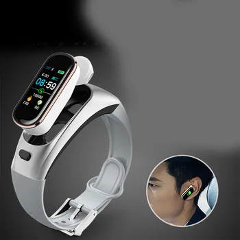 

Bluetooth smart bracelet blood pressure heart rate monitoring Bluetooth headset in the phone