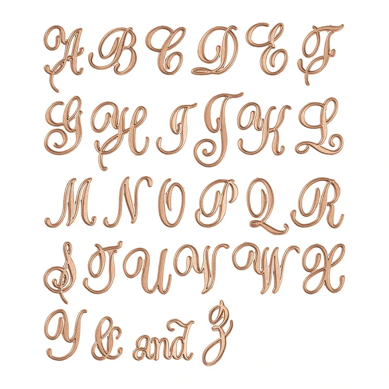 Горячая фольга проблеск Copperplate A-Z позолоченный алфавит для DIY Скрапбукинг тиснение бумажные карты ремесла