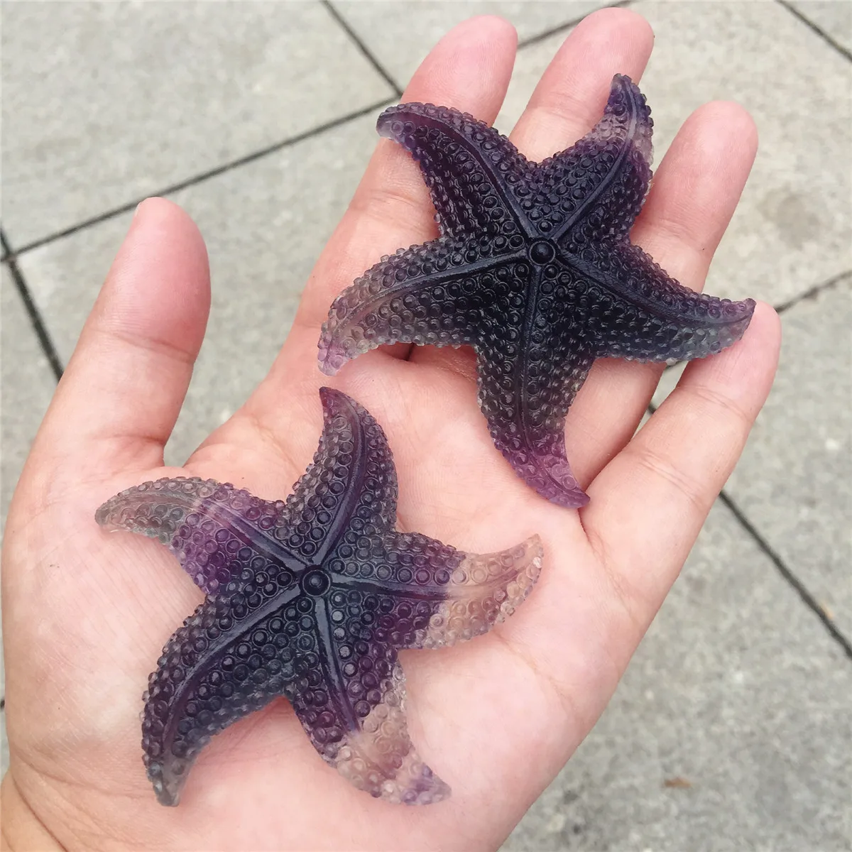 Красивый Красочный флюорит резьба Морская звезда натуральный камень флюорит биологическая Морская звезда кристалл заживление украшение дома