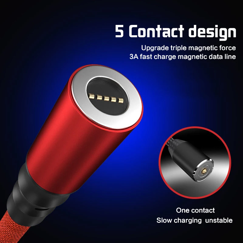 Магнитный зарядный кабель 3A, быстрая зарядка, Micro USB кабель, usb type C для samsung, huawei, Xiaomi, Honor, iPhone, магнитный шнур для зарядки