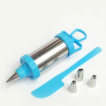 

New stainless device with scraper set four mouth milking steel cream mounting device mounting gun