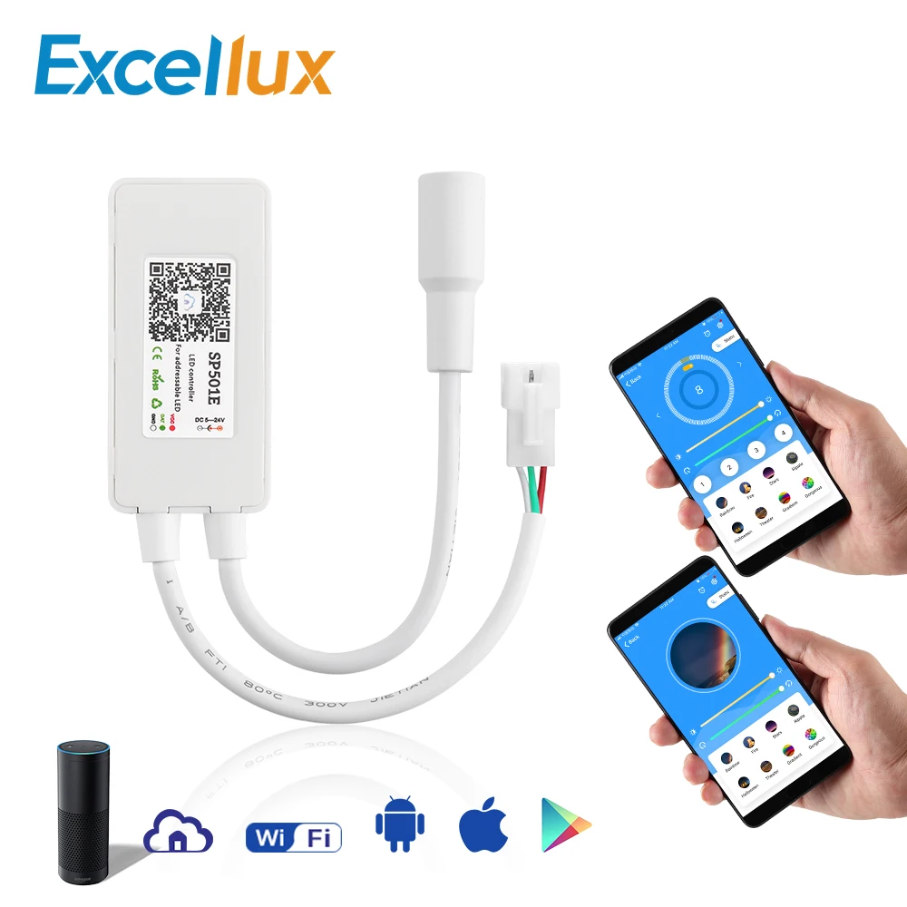 Новый wifi светодиодный контроллер SP501E работает с Amazon Alexa для адресуемых IC полосы
