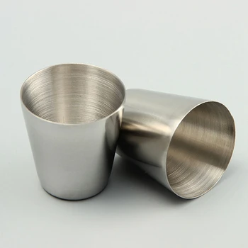 

100pcs/lot 30ml Portable Stainless Steel Shot Glasses Barware Beer Wine Drinking Glass Outdoors Cup