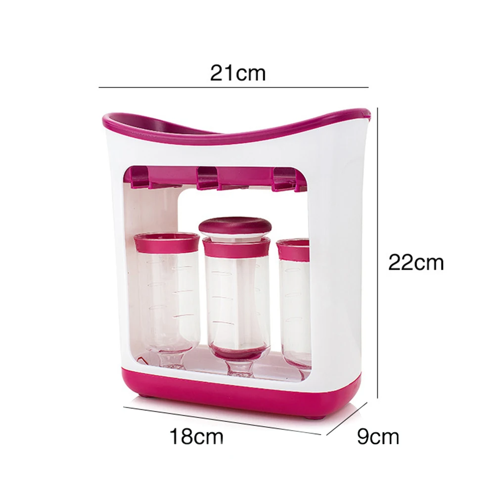 Harmless Homemade Baby Fruit Juice Squeezer Station Storage Bottles Bags Food Maker Kit Cooking Supply