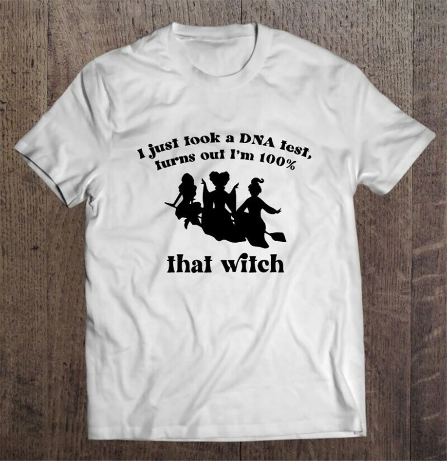Я только что сделал тест на ДНК я 100% ведьма Хэллоуин Мужская футболка S-3Xl Горячая