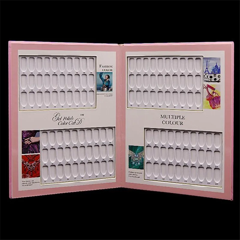 Tanie 60 80 120 kolor dwustronnie sztuczne paznokcie kolor organizer na dokumenty żel polski wykres koloru paleta praktyka z sztuczne tipsy 20 #923