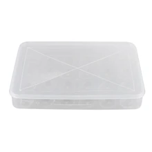 Покрытый держатель для яиц для холодильника, 24 яйца, прозрачный, пластик: белый