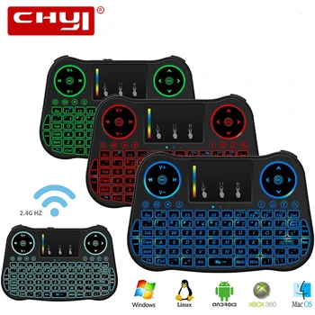 

Air Mouse Russian English Spanish French Italian Backlit Backlight Mini Wireless Keyboard For Android Smart TV Box，Laptop