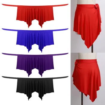 

Women Girls Asymmetrical Stretchy Tie-up Wrap Skirt Over Scarf Dancewear Ballroom Salsa Tango Samba Latin Dance Dress