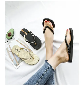 

summer lady casual Flip Flops Girls Home Slip Beach Sand Flip Flops 025-70 36-39 XQ01