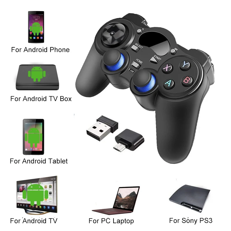 Most Buy 8ycIs 2.4 G Controller Gamepad Android Wireless Joystick Joypad with OTG Converter For PS3/Smart Phone For Tablet PC Smart TV Box