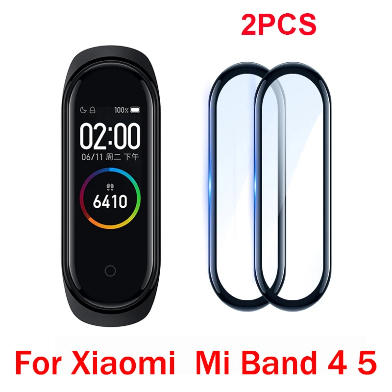 Закаленное мягкое стекло из ТПУ Для Xiaomi Mi Band 4 5 2 шт. защитная пленка на весь экран