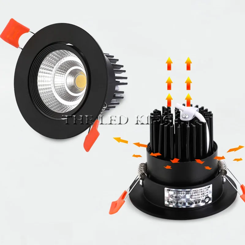 COB LED Downlights Real 3W 5W 9W 12W 110V-240V White Ceiling Spot Lamp 2.2 Inch 55mm 75mm Cut Hole No Flicker Lighting Fixtures