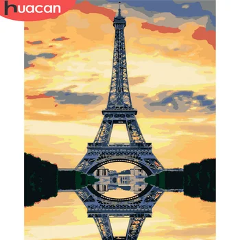 

HUACAN DIY Pictures By Number Landscape Kits Home Decor Painting By Numbers Tower Drawing On Canvas HandPainted Art Gift