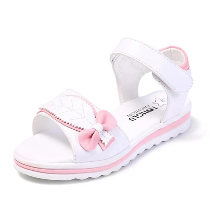 Summer Kids Child Toddler Baby Girls Beach Sandals Bow Leather Princess Shoes UK 