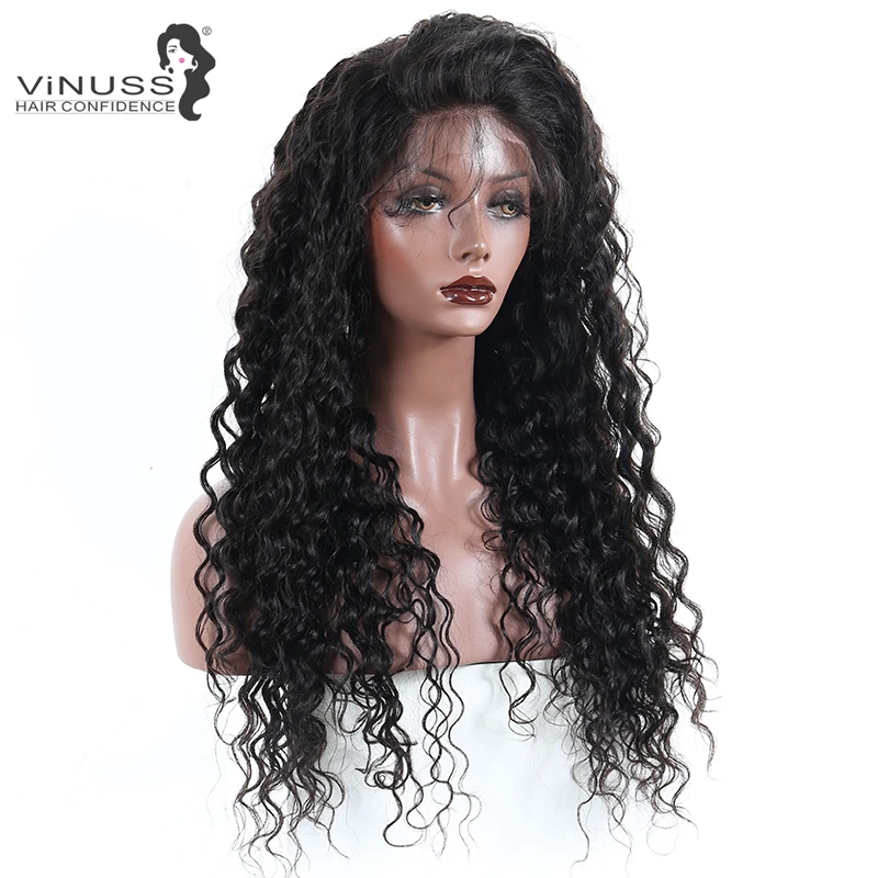 Полный парик из человеческих волос с волосами младенца бразильский глубокий кудрявый полный парик шнурка для женщин парик из натуральных