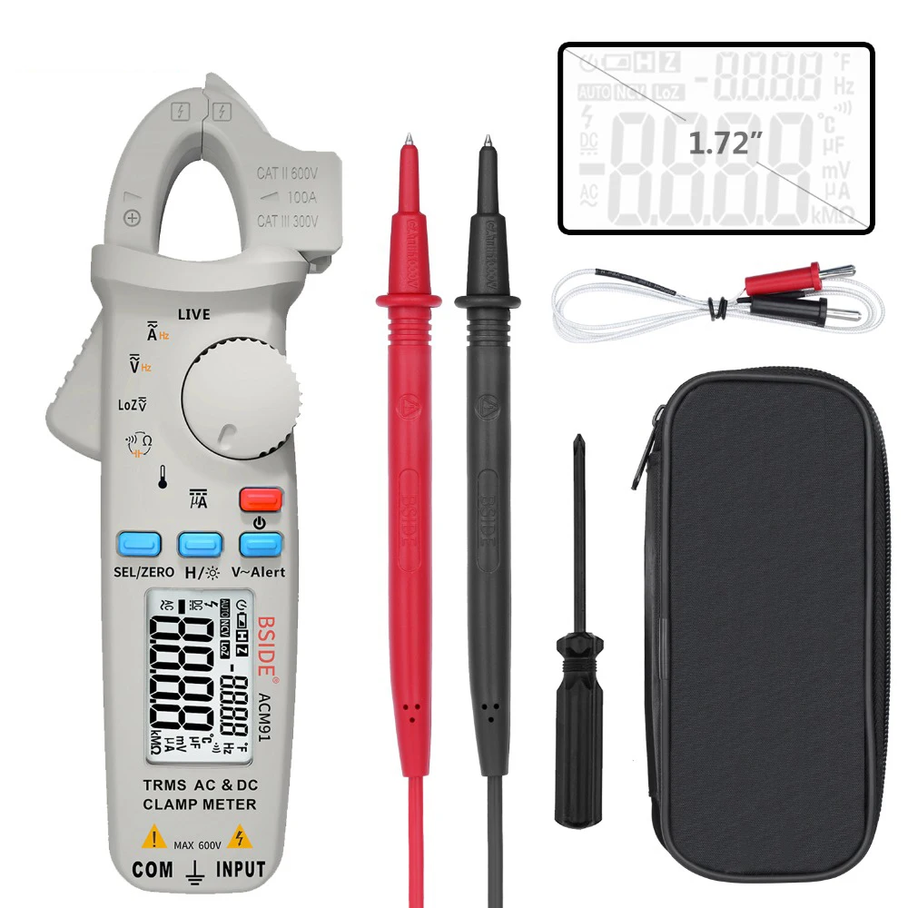 Digital AC/DC Current Clamp Meter True RMS Car Repair Auto-Range Multimeter Live Check NCV Temp Frequency Capacitor Tester | Инструменты