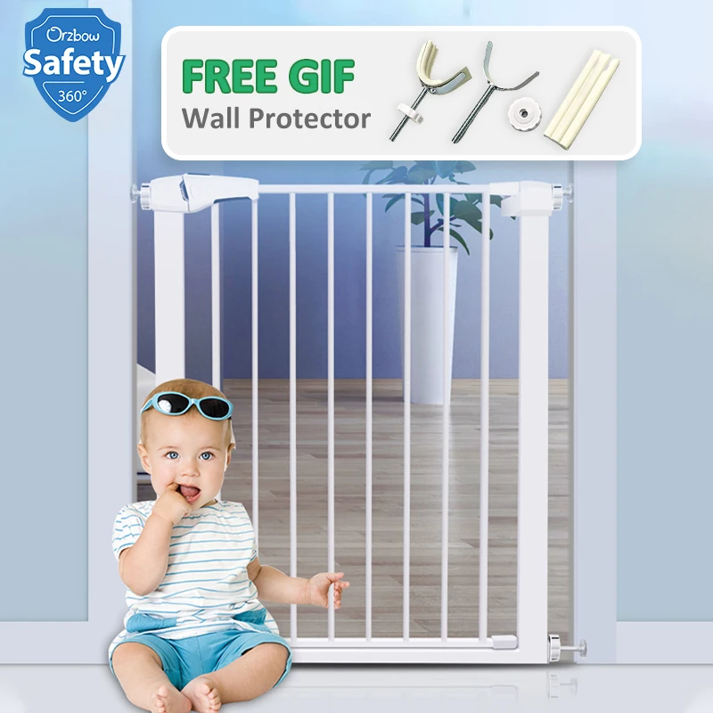

Adjustable Baby Safety Door Gate Pet Dog Cat Fence Stair Door Metal High Strength Iron Gate For Kids Safety