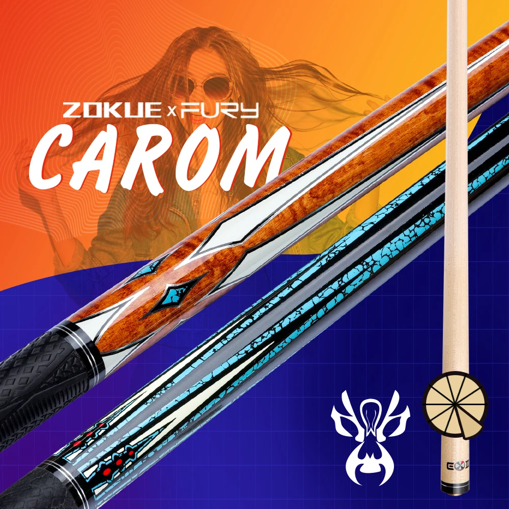 

ZOKUE Carom Cue 10 Piece in 1 Shaft 3 Cushion Cue 11.8mm Tip Tecnologia Shafts Maple Quick Joint PU Grip Carom Billiard Stick